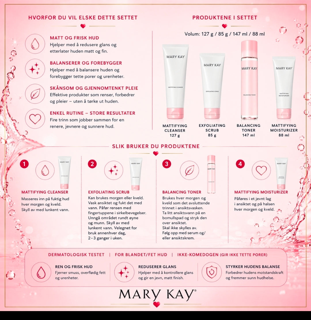 Mattifying Skincare Set, Produktkort 🩷