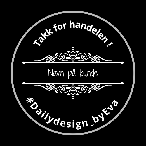50 stk Klistremerker 5 cm – Klistremerkene lages spesielt for deg og din bedrift. Ta kontakt med meg for å avtale design før bestilling 💬✨
