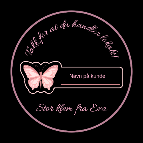 50 stk Klistremerker 5 cm – Klistremerkene lages spesielt for deg og din bedrift. Ta kontakt med meg for å avtale design før bestilling 💬✨