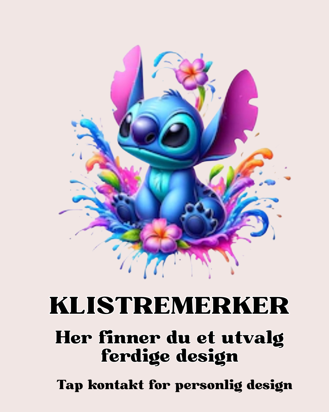 🩷 Klistremerker – Personlig design gjøres på bestilling