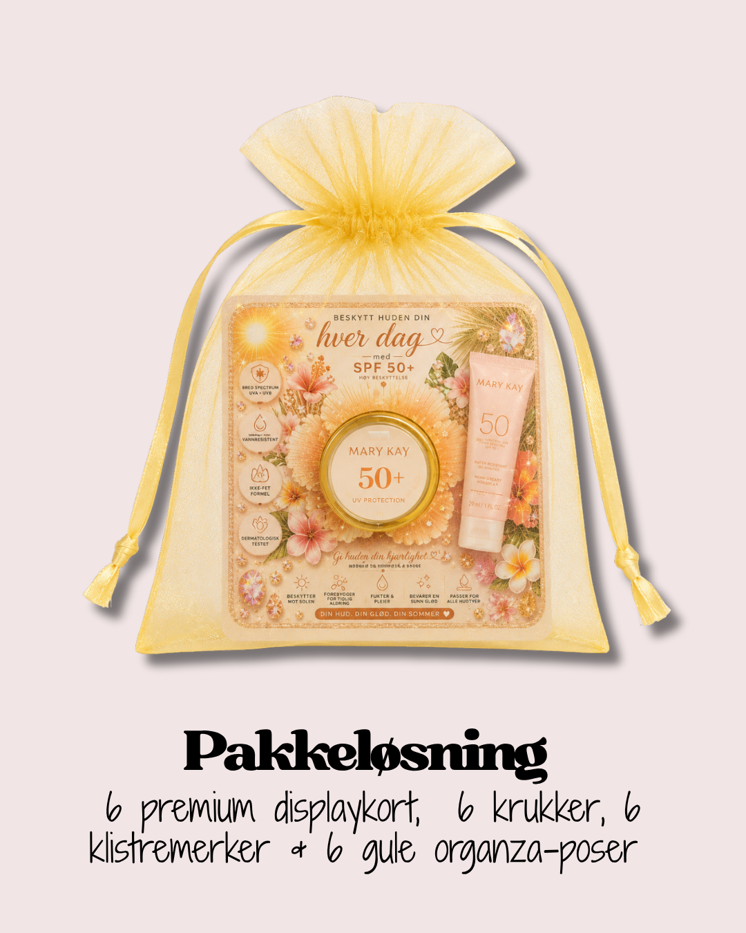 Premium displaykort – Solkrem SPF 50 ☀️✨
