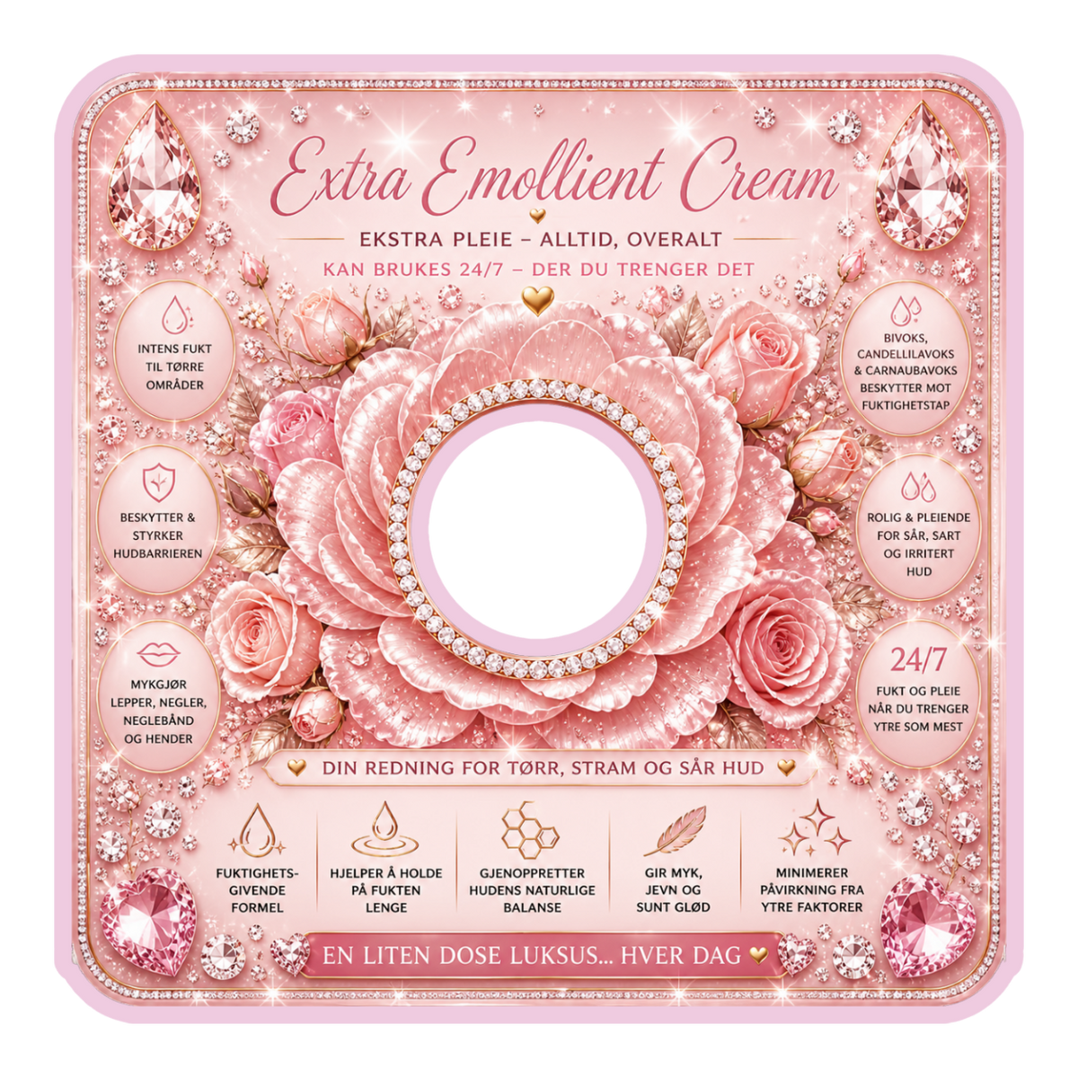 6 stk Premium displaykort – Extra Emollient Cream 🩷