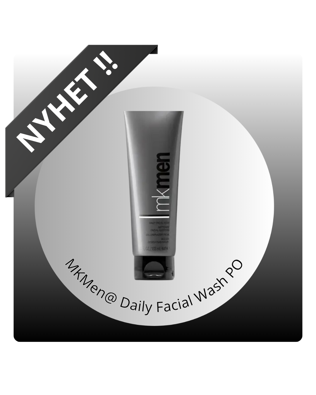 🖤 100 stk klistremerke 2 cm MK Men@ Daily Facial Wash