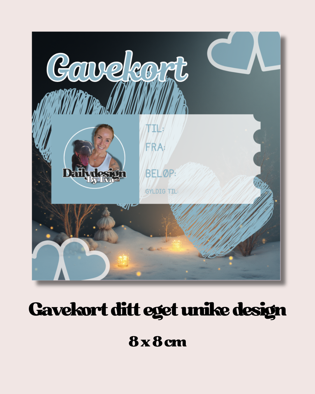 Gavekort 8 x 8 cm