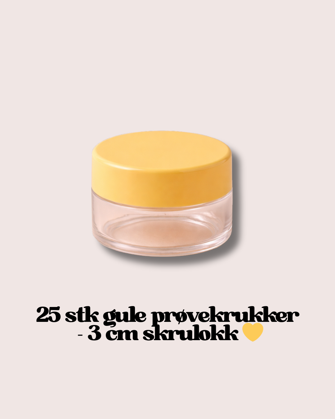 25 stk prøvekrukker med skrulokk 💛