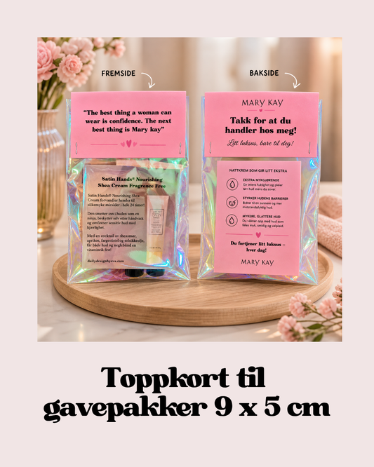 Toppkort til gavepakker, klar til bruk 🌸