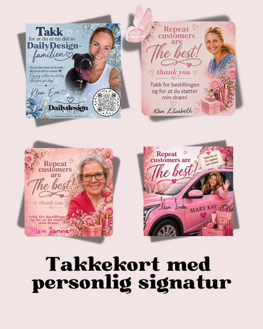 Takkekort med DIN personlige signatur ✍️