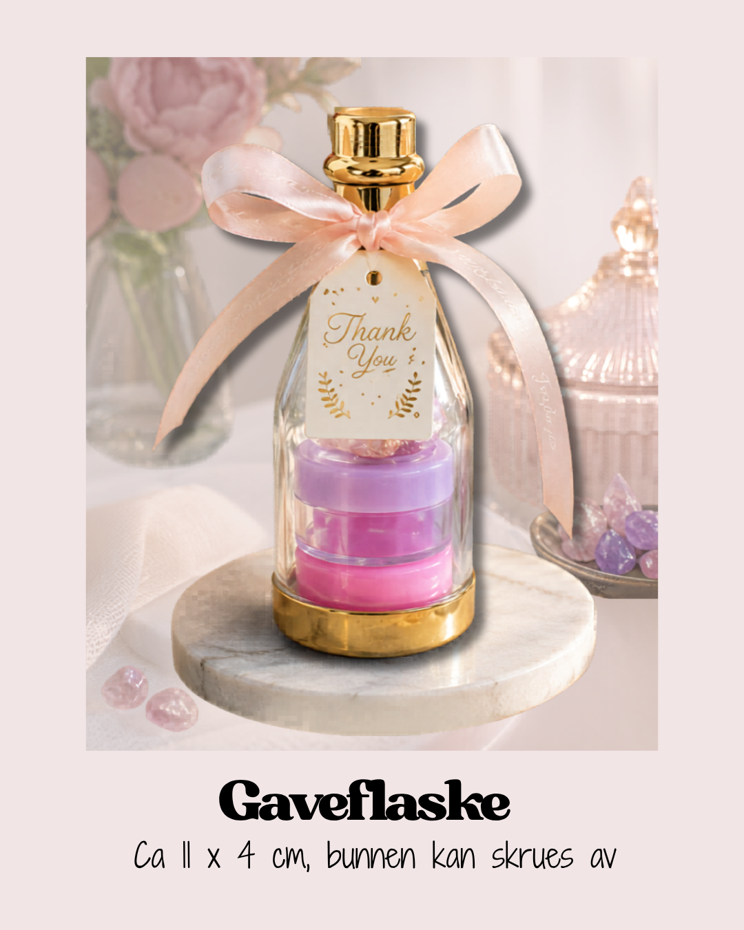 Gaveflaske med gullskrulokk ✨️