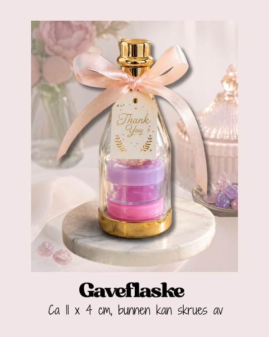 Gaveflaske med gullskrulokk ✨️