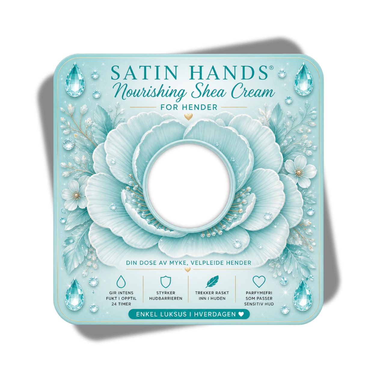 Premium displaykort Satin Hands🩵