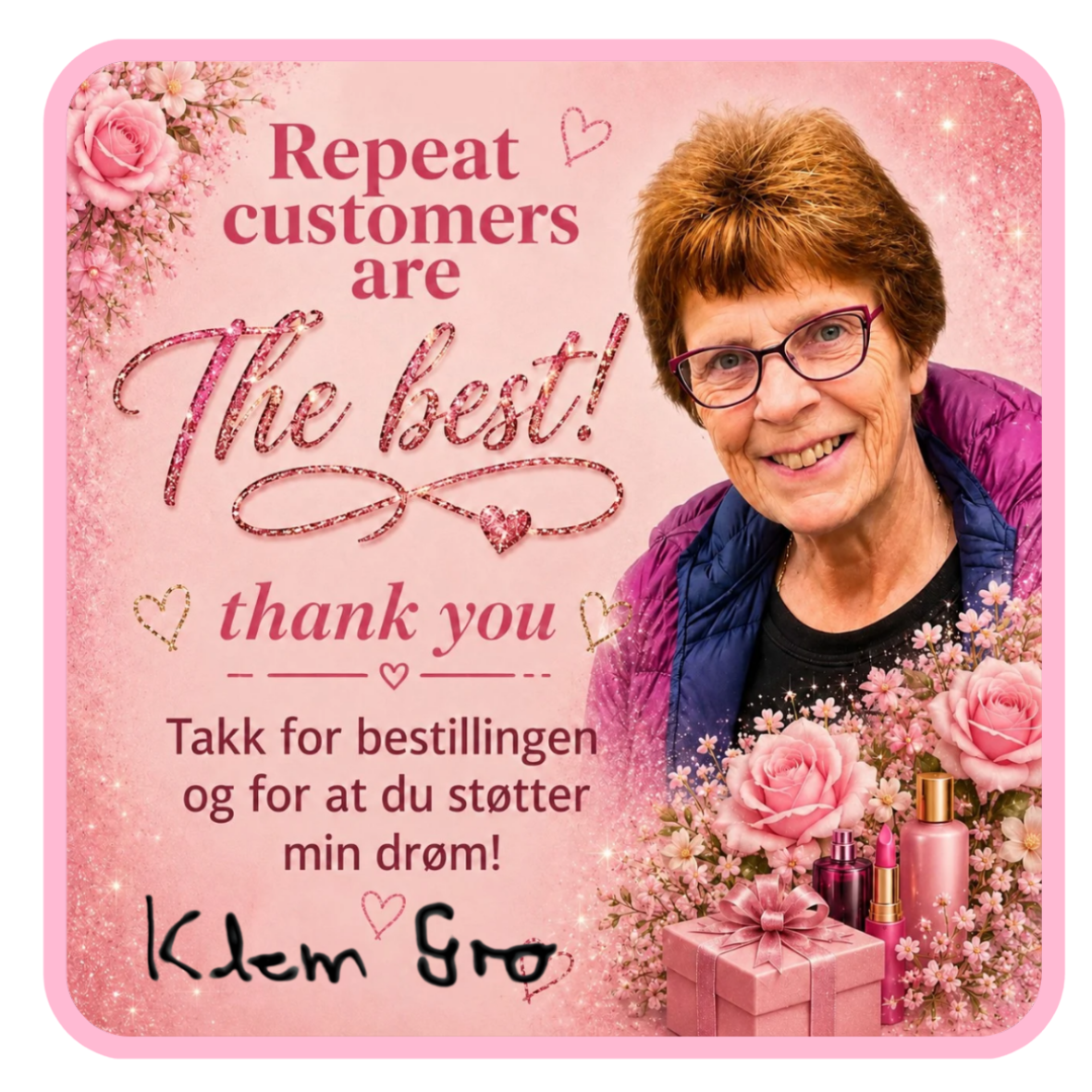 Takkekort med DIN personlige signatur ✍️