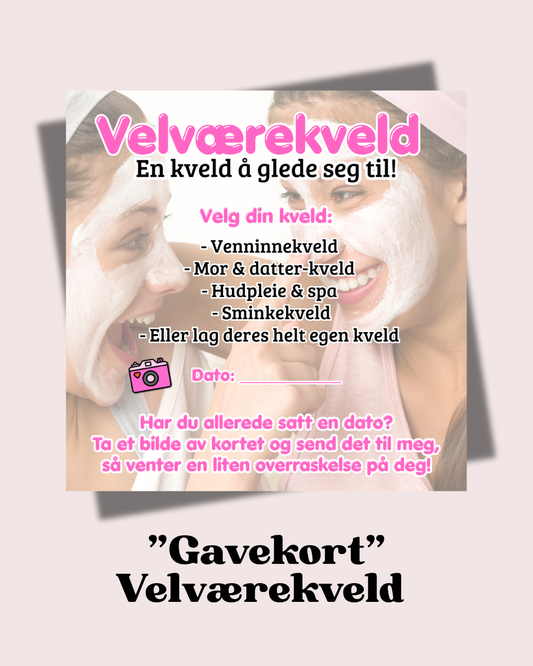 Gavekort velværekveld - 30 stk pr pk 🌸