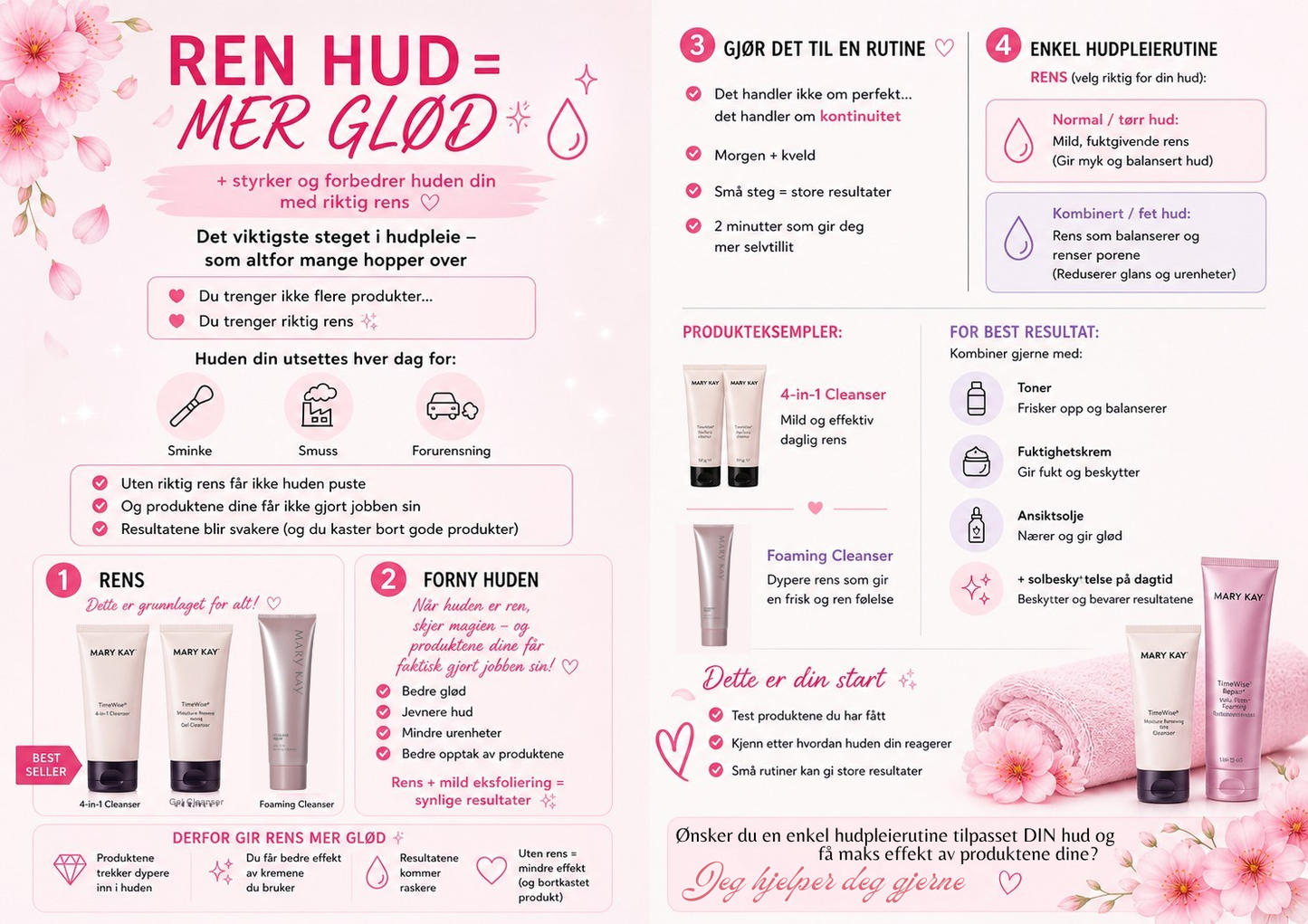 Ren hud, mer glød, en enkel guide til hudpleie som faktisk fungerer 🩷