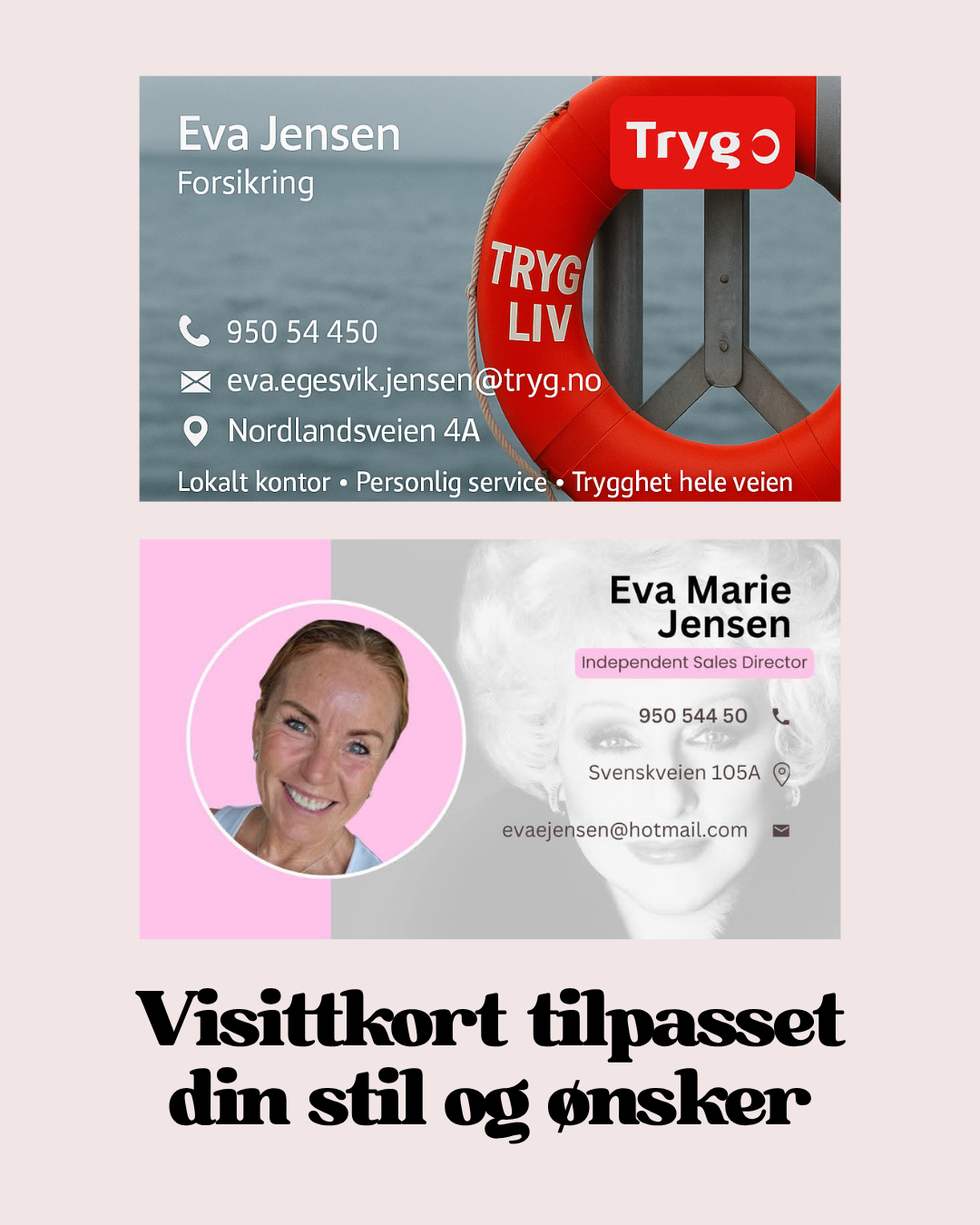 ✨ Visittkort tilpasset din stil.