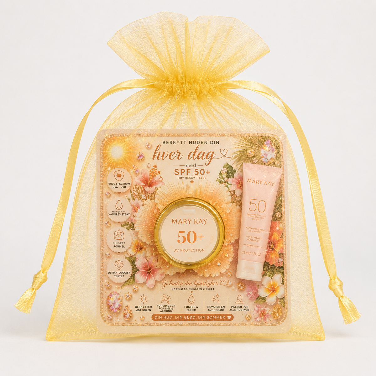 Premium displaykort – Solkrem SPF 50 ☀️✨