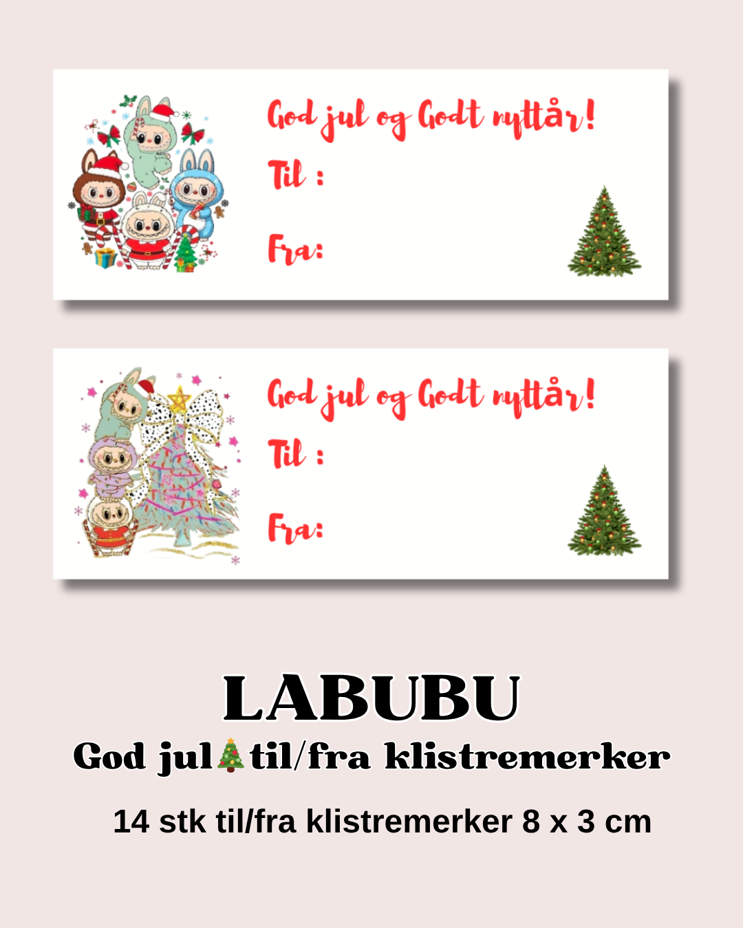 Labubu julemerker til gavene 🎅 Perfekt for små (og store) Labubu-fans!