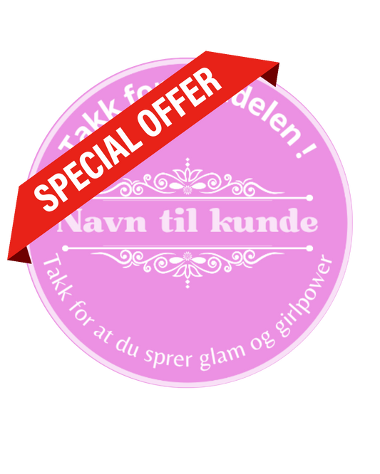 100 stk "Takk for handelen" klistremerke 5 cm hvor du kan skrive navnet til kunden i midten🎀