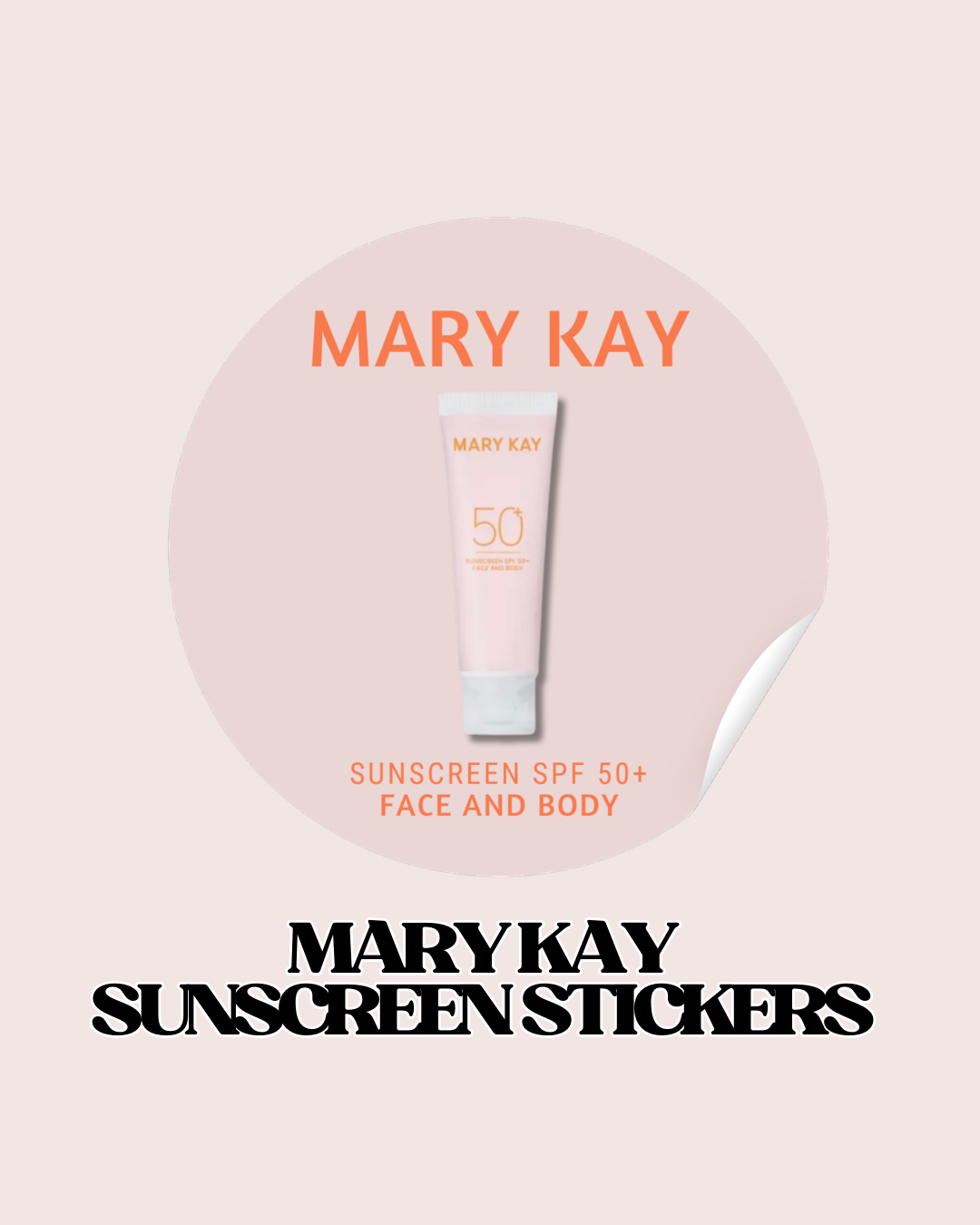 Klistremerke ☀️ Sunscreen SPF 30 og 50. 45 stk a 2,5 cm