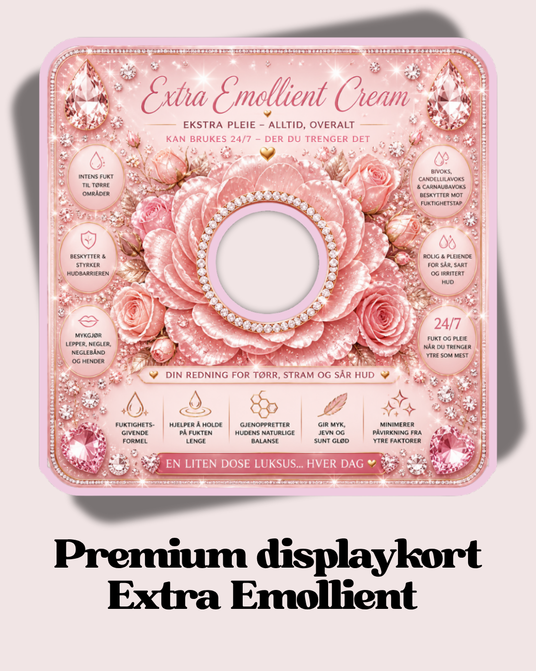 6 stk Premium displaykort – Extra Emollient Cream 🩷