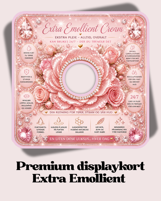 6 stk Premium displaykort – Extra Emollient Cream 🩷
