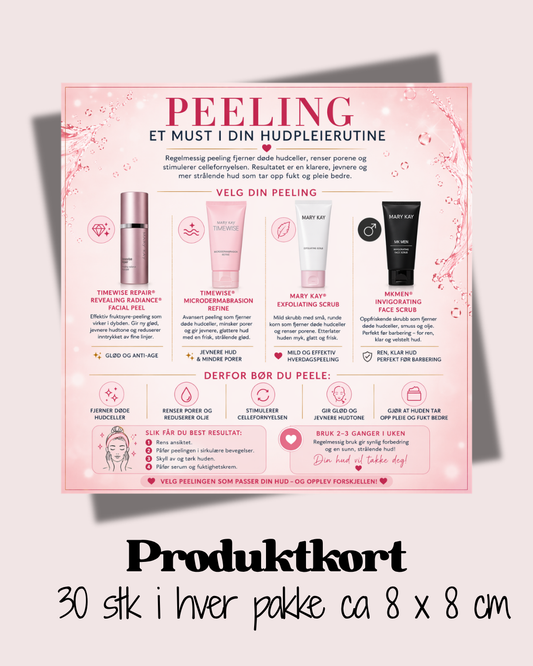 30 stk produktkort peeling 🤍
