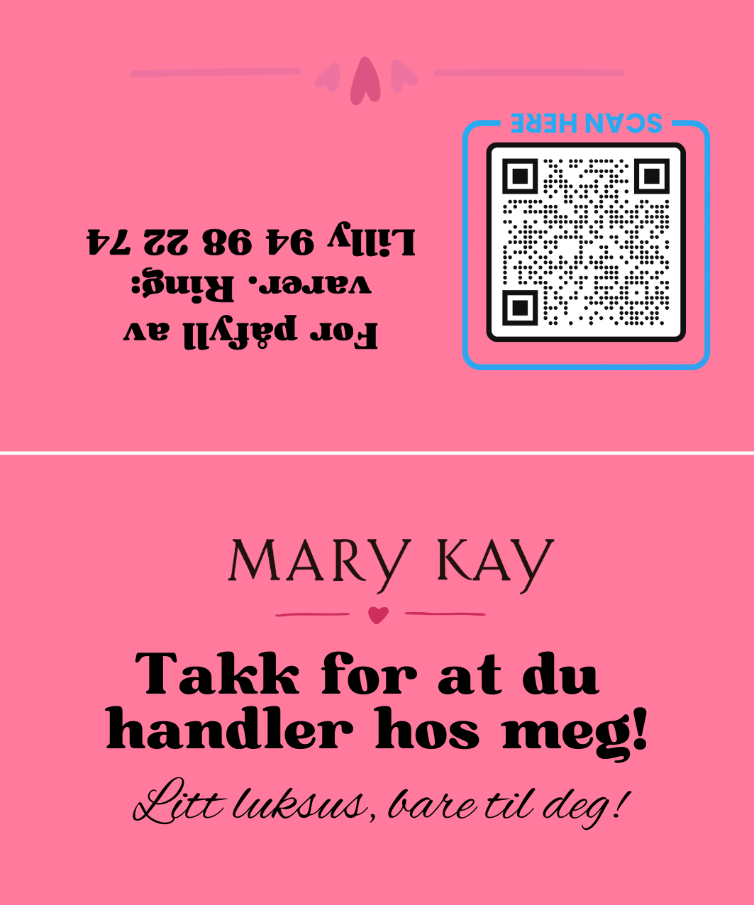 Toppkort til gavepakker, klar til bruk 🌸