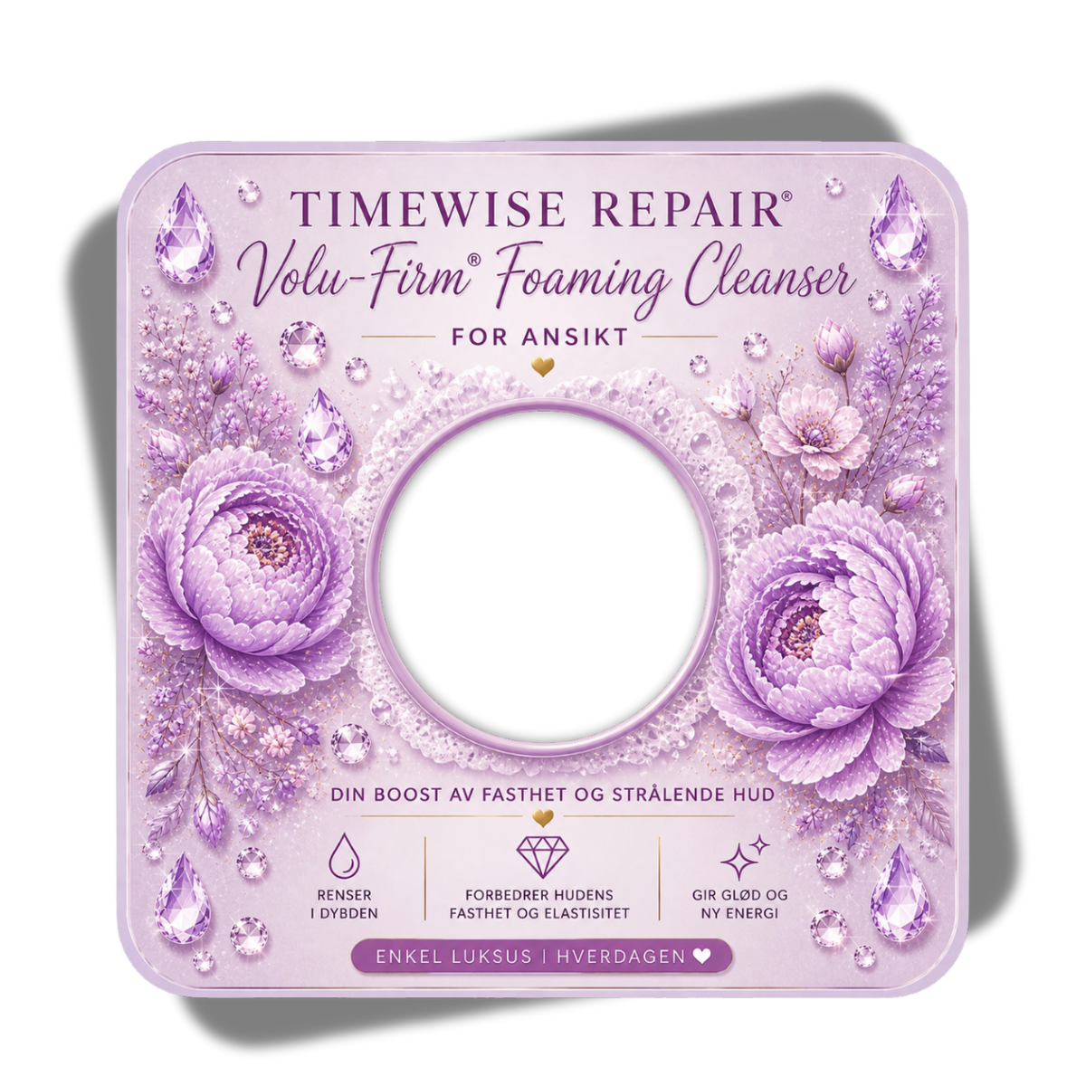 6 stk Premium displaykort for krukker,3 cm TimeWise foaming cleanser