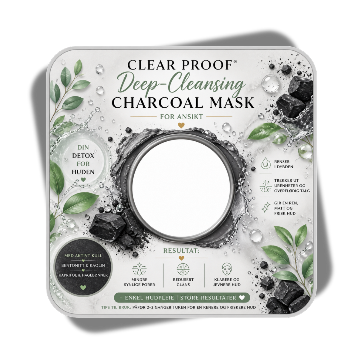 6 stk Premium displaykort for krukker Clear Proof Deep-Cleansing 🖤