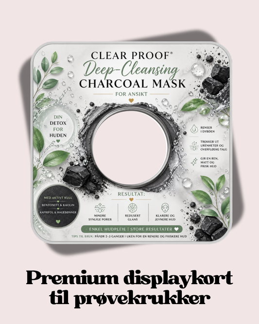 6 stk Premium displaykort for krukker Clear Proof Deep-Cleansing 🖤