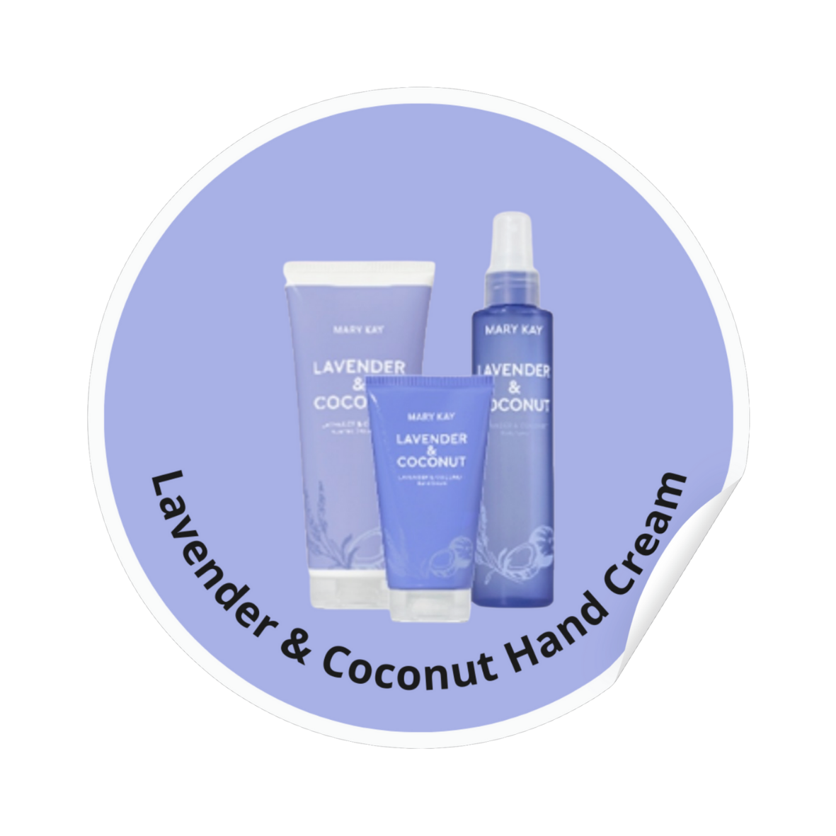 Klistremerke til testkrukke – Lavender & Coconut Hand Cream 💜