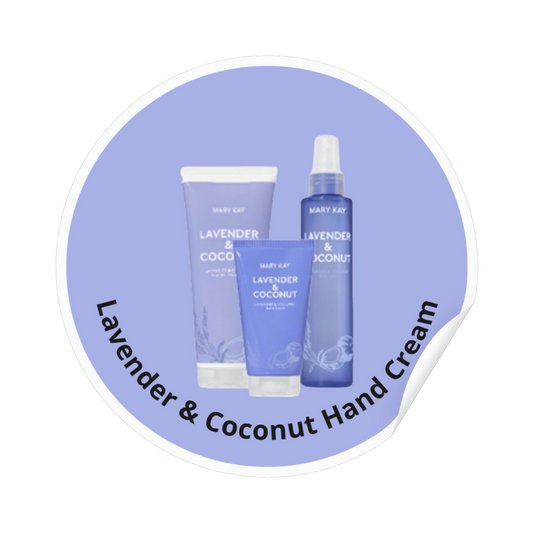 Klistremerke til testkrukke – Lavender & Coconut Hand Cream 💜
